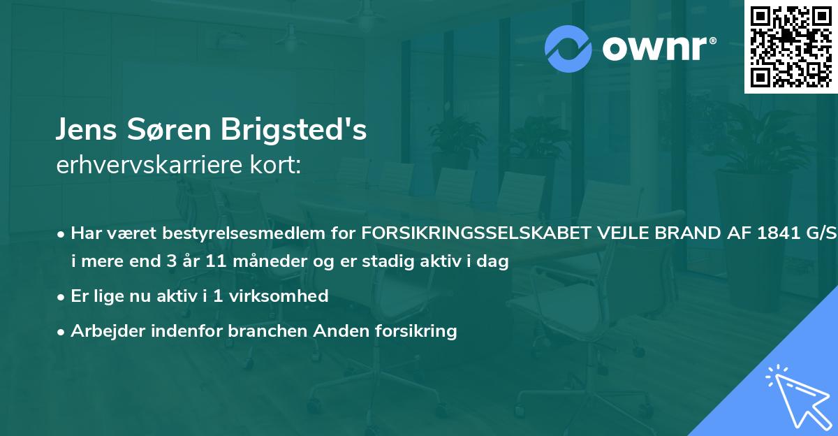Jens Søren Brigsted's erhvervskarriere kort