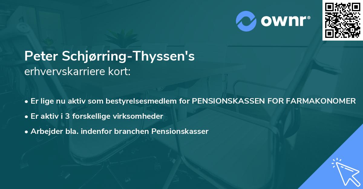 Peter Schjørring-Thyssen's erhvervskarriere kort
