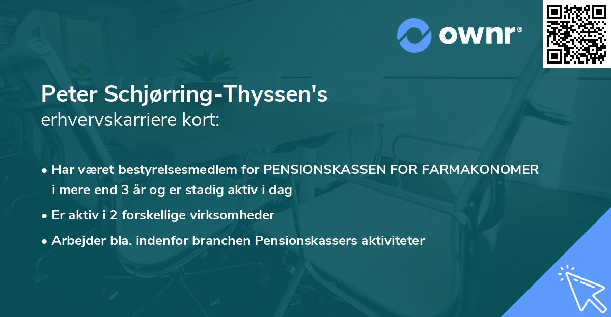 Peter Schjørring-Thyssen's erhvervskarriere kort