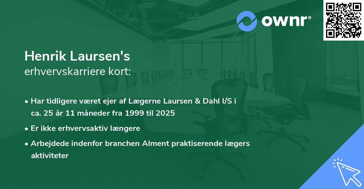 Henrik Laursen's erhvervskarriere kort