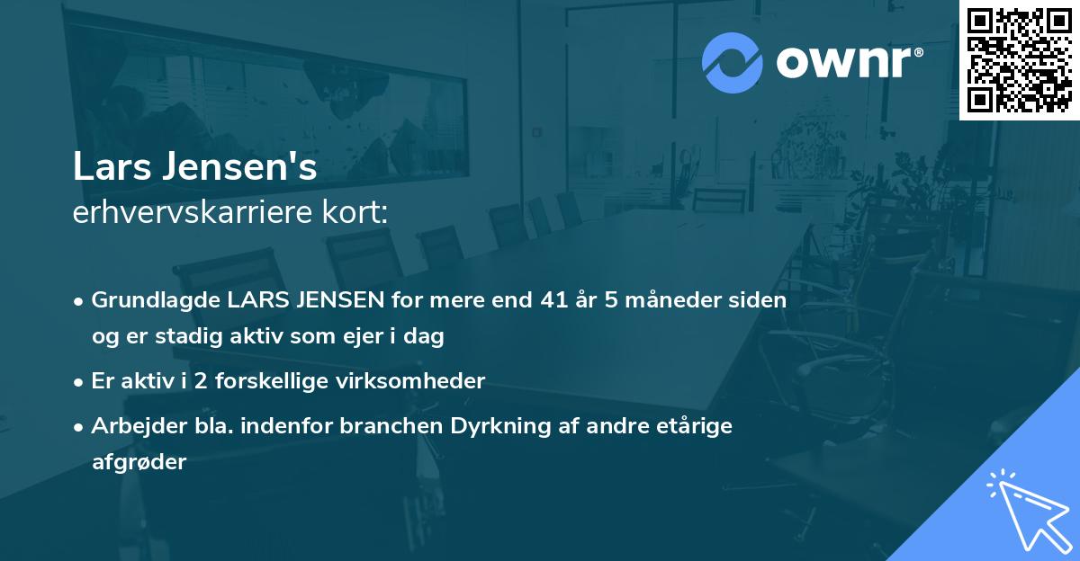 Lars Jensen's erhvervskarriere kort