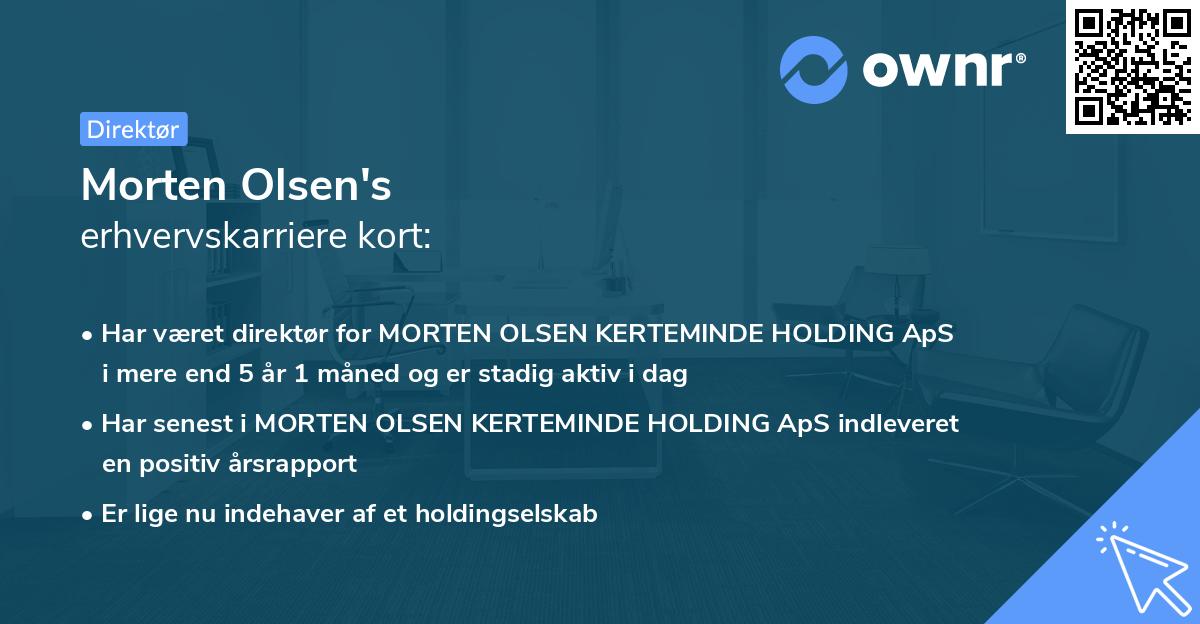 Morten Olsen's erhvervskarriere kort
