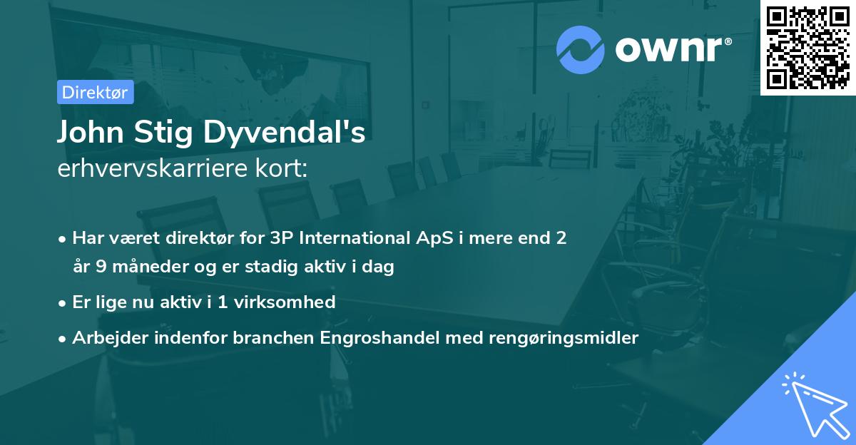 John Stig Dyvendal's erhvervskarriere kort