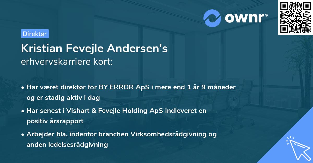 Kristian Fevejle Andersen's erhvervskarriere kort