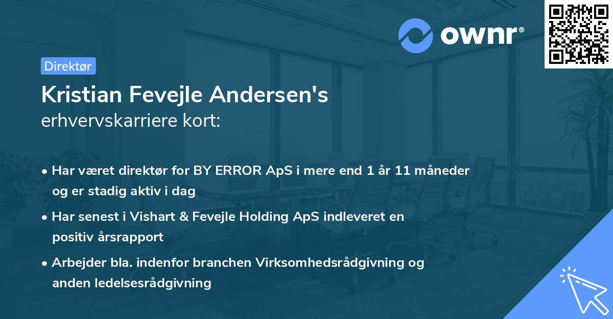 Kristian Fevejle Andersen's erhvervskarriere kort