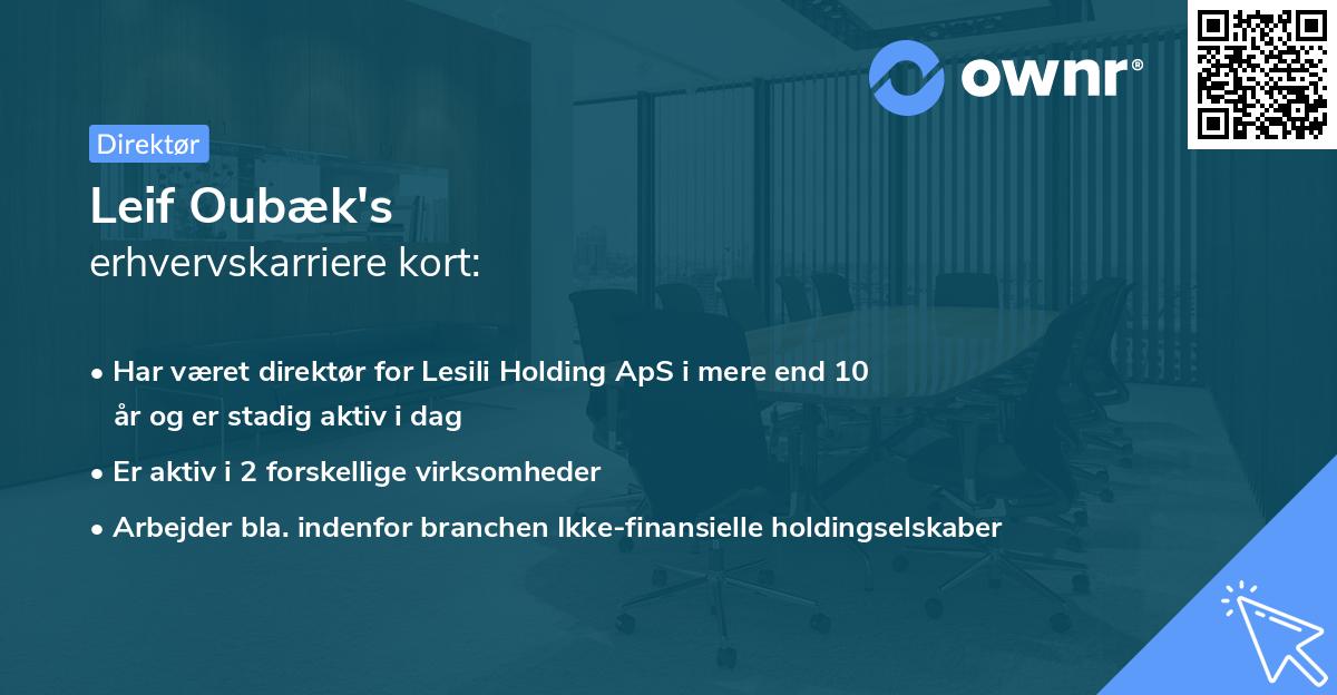 Leif Oubæk's erhvervskarriere kort