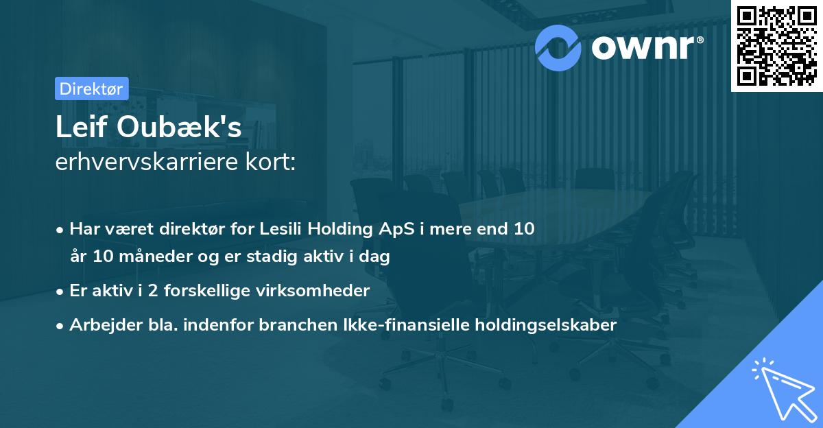 Leif Oubæk's erhvervskarriere kort