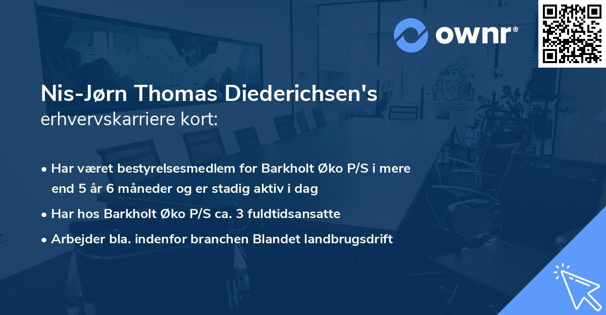 Nis-Jørn Thomas Diederichsen's erhvervskarriere kort