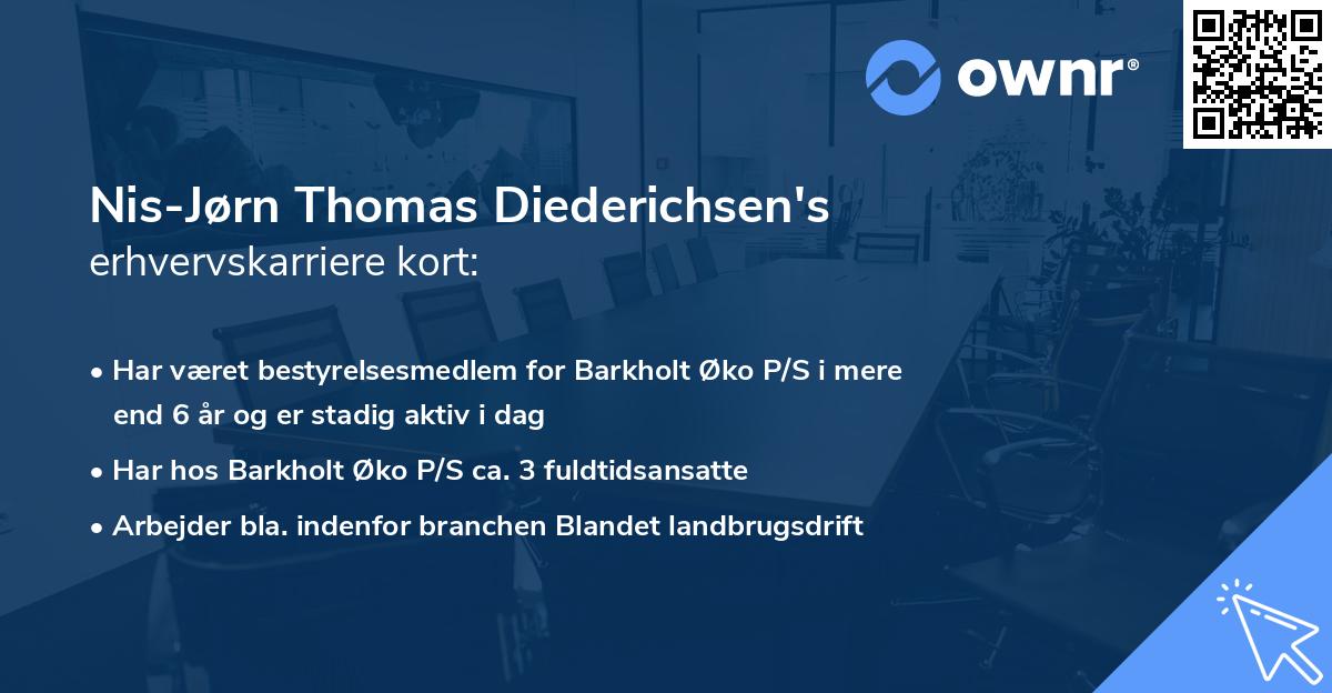 Nis-Jørn Thomas Diederichsen's erhvervskarriere kort