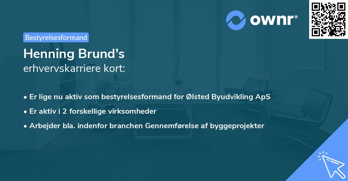 Henning Brund's erhvervskarriere kort