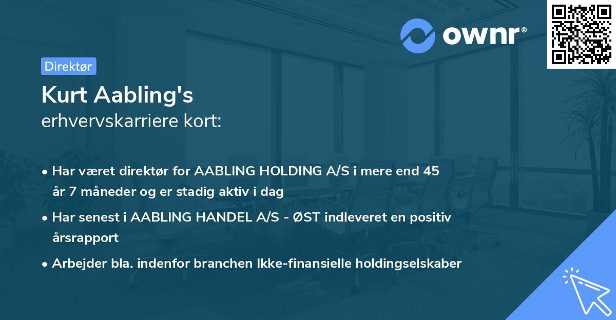 Kurt Aabling's erhvervskarriere kort