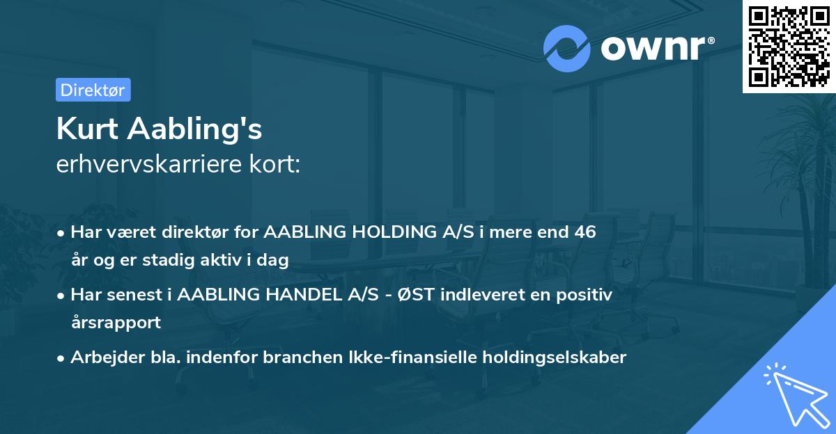 Kurt Aabling's erhvervskarriere kort