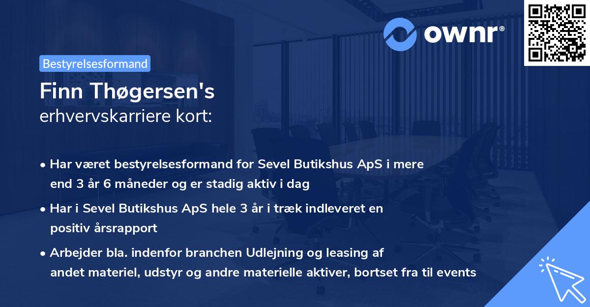 Finn Thøgersen's erhvervskarriere kort