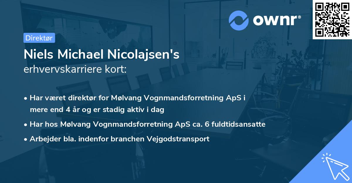 Niels Michael Nicolajsen's erhvervskarriere kort