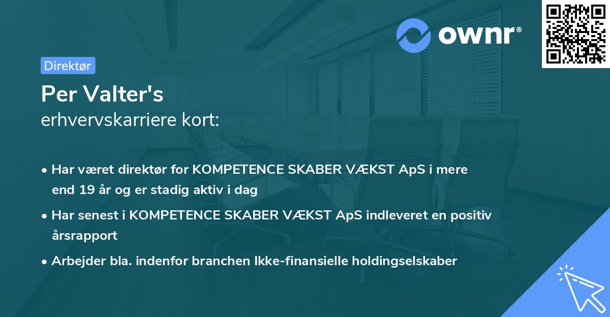 Per Valter's erhvervskarriere kort