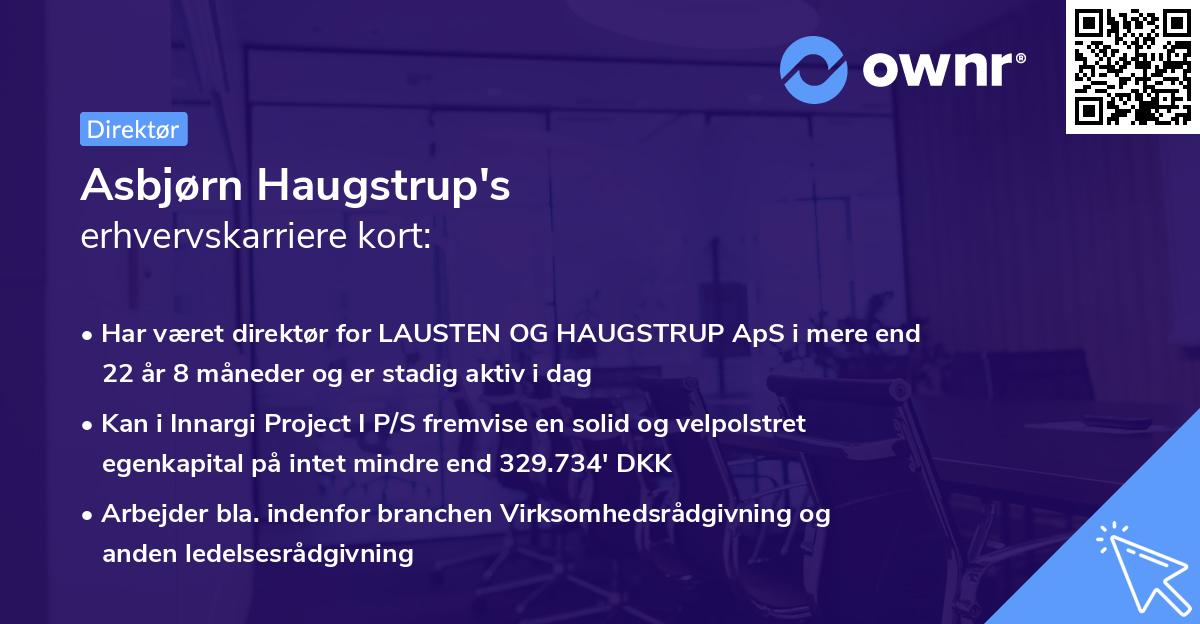 Asbjørn Haugstrup's erhvervskarriere kort