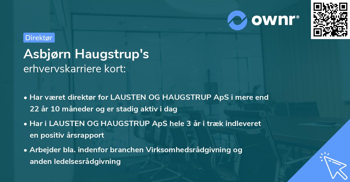 Asbjørn Haugstrup's erhvervskarriere kort