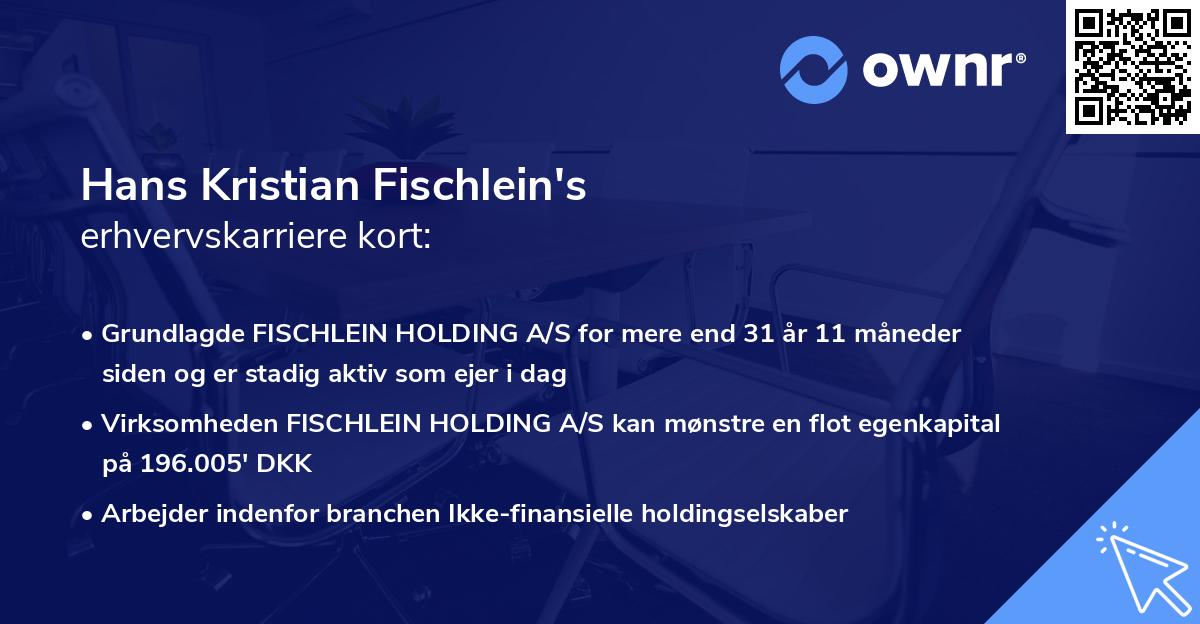 Hans Kristian Fischlein's erhvervskarriere kort