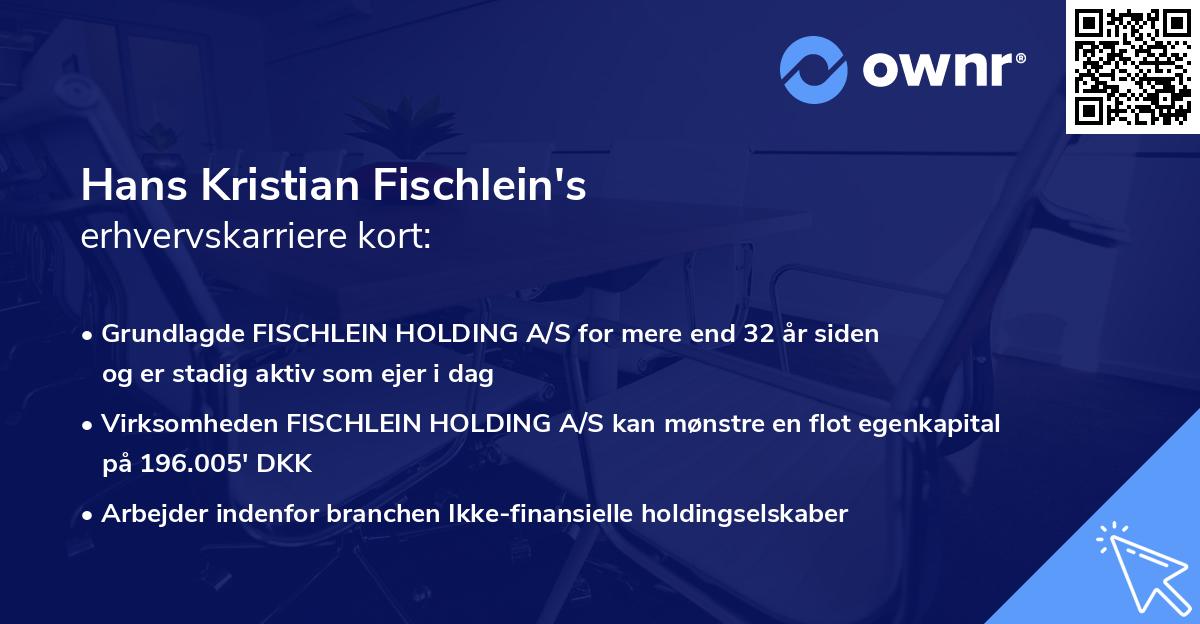 Hans Kristian Fischlein's erhvervskarriere kort