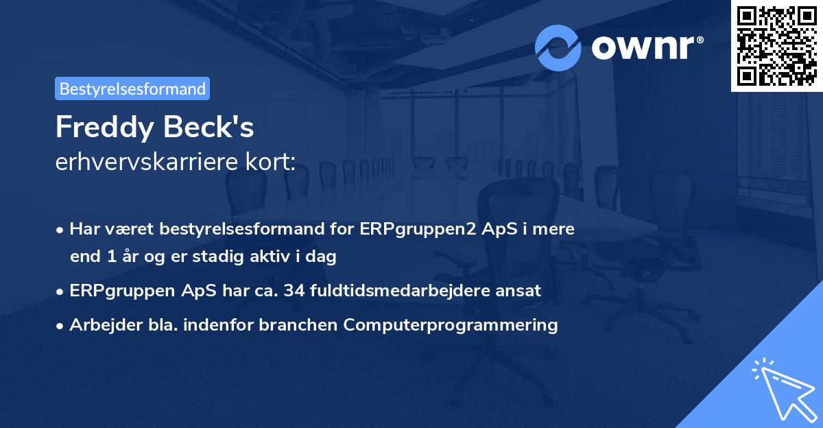 Freddy Beck's erhvervskarriere kort