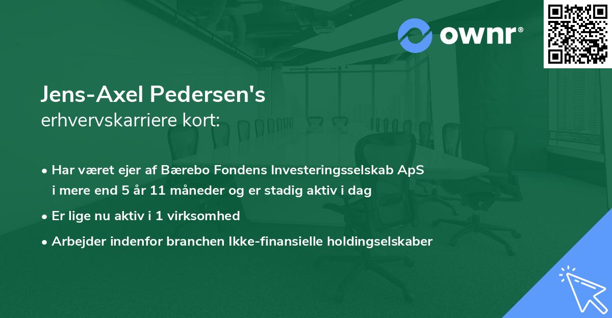 Jens-Axel Pedersen's erhvervskarriere kort