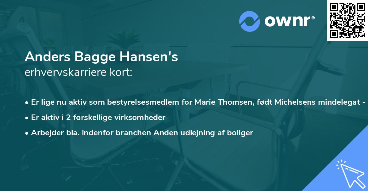 Anders Bagge Hansen's erhvervskarriere kort
