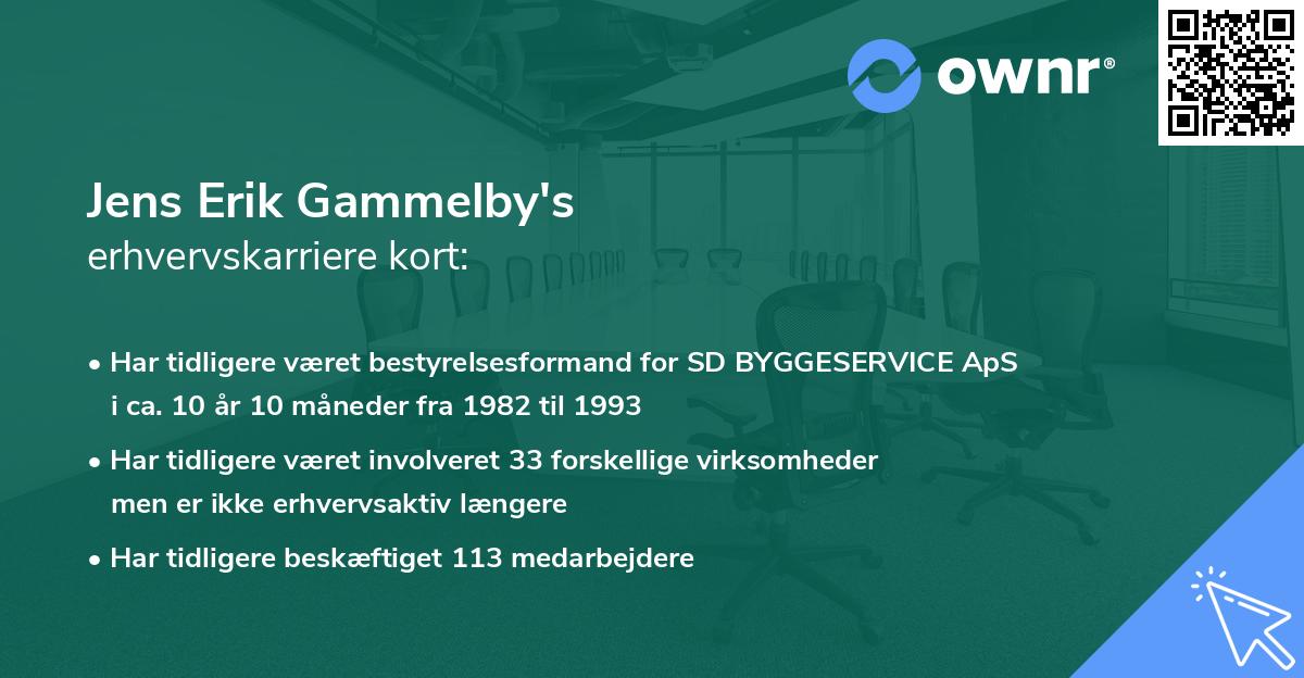 Jens Erik Gammelby's erhvervskarriere kort