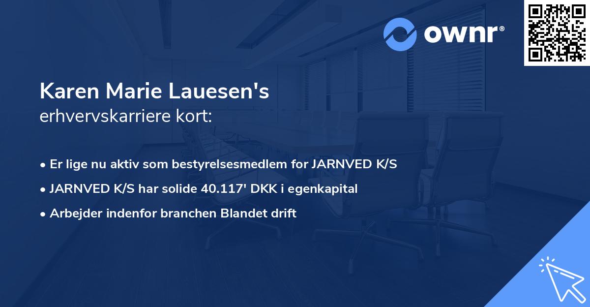 Karen Marie Lauesen's erhvervskarriere kort