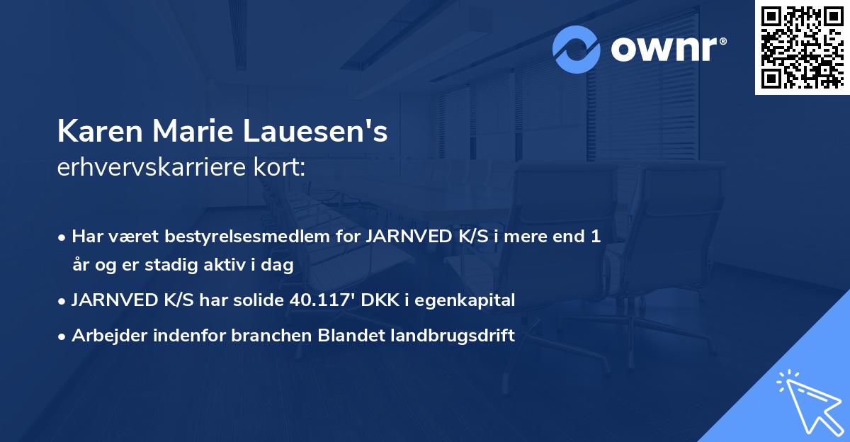 Karen Marie Lauesen's erhvervskarriere kort