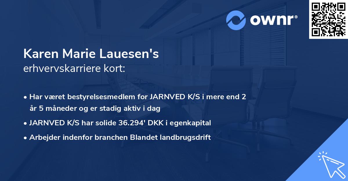 Karen Marie Lauesen's erhvervskarriere kort