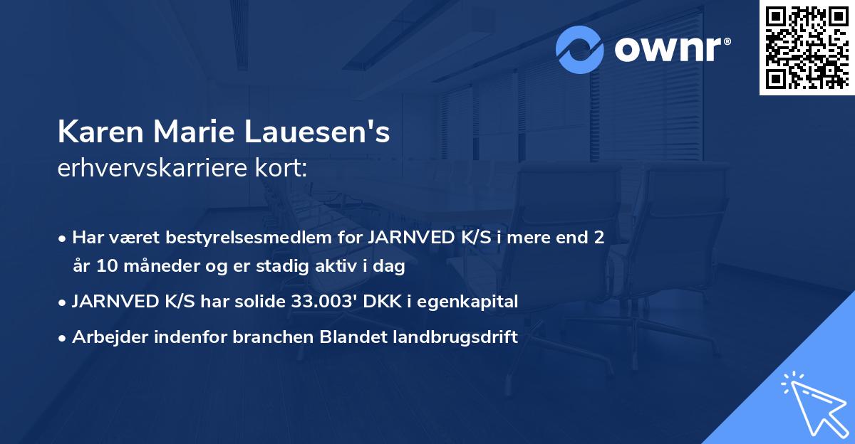 Karen Marie Lauesen's erhvervskarriere kort