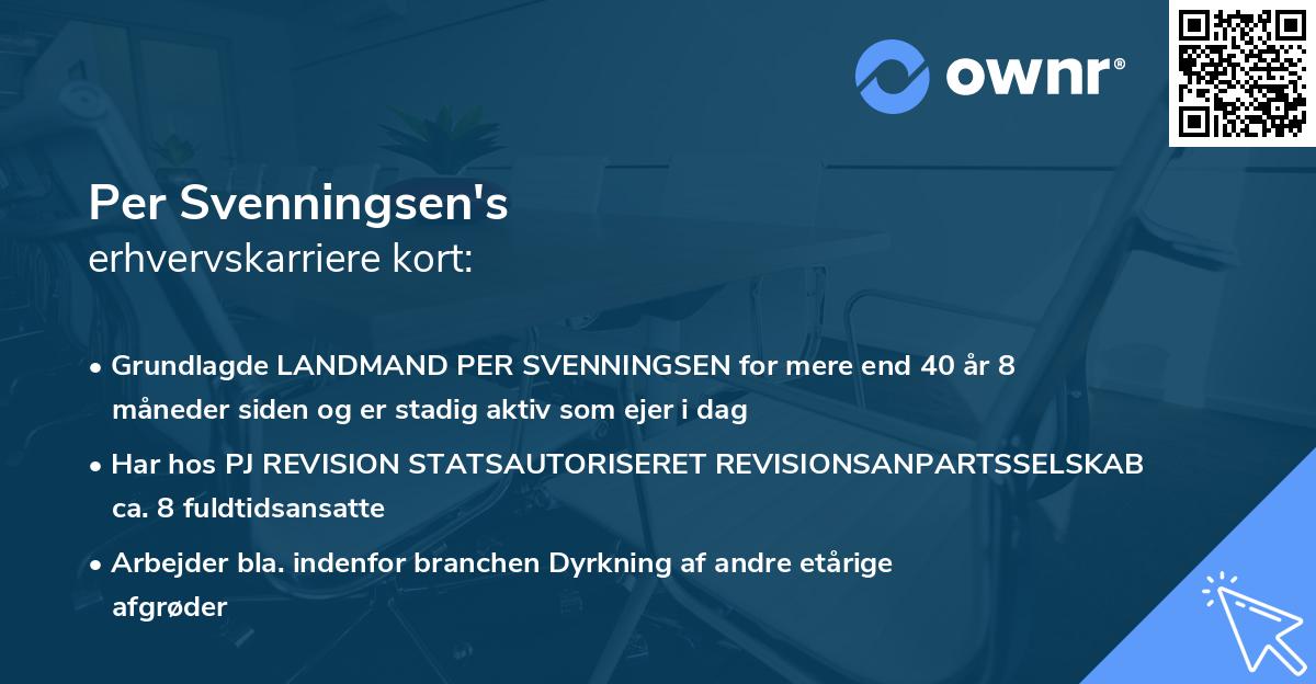 Per Svenningsen's erhvervskarriere kort