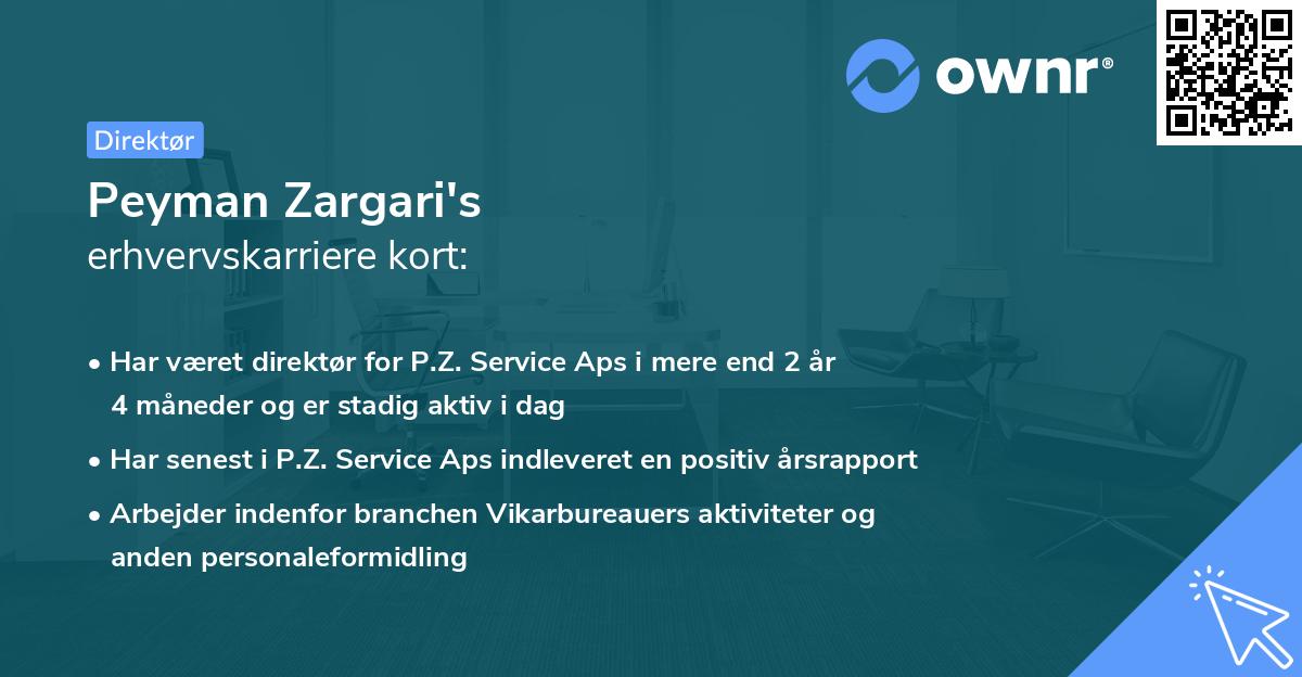 Peyman Zargari's erhvervskarriere kort