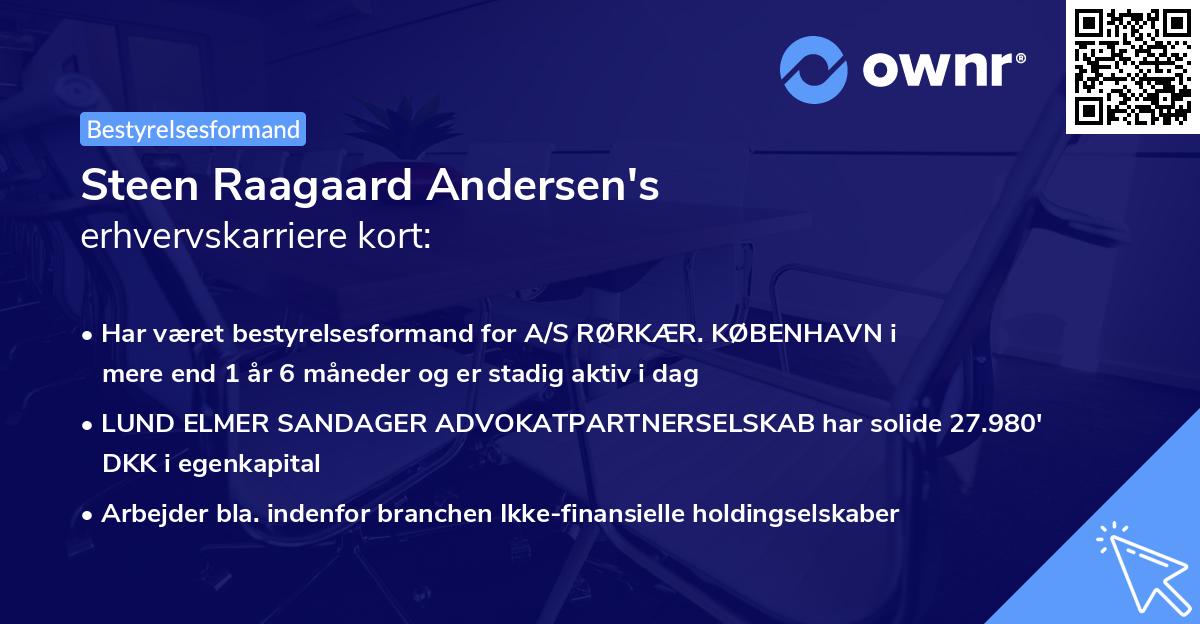 Steen Raagaard Andersen's erhvervskarriere kort