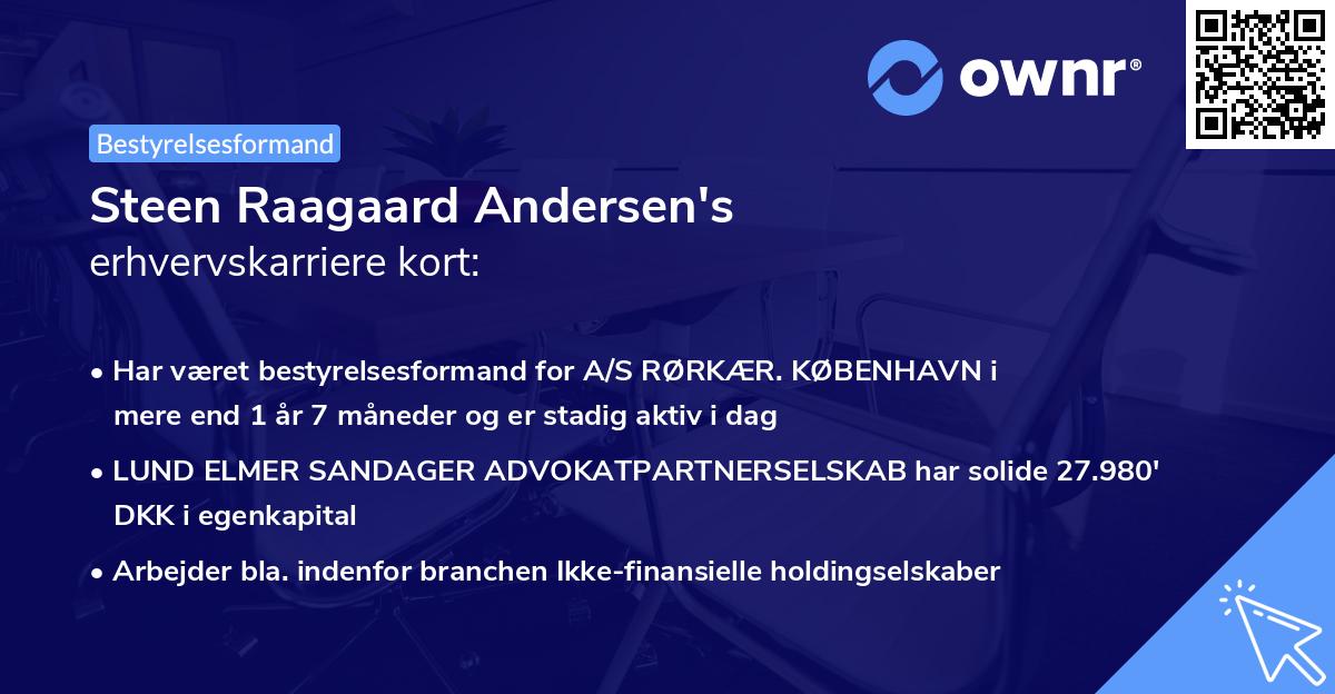 Steen Raagaard Andersen's erhvervskarriere kort