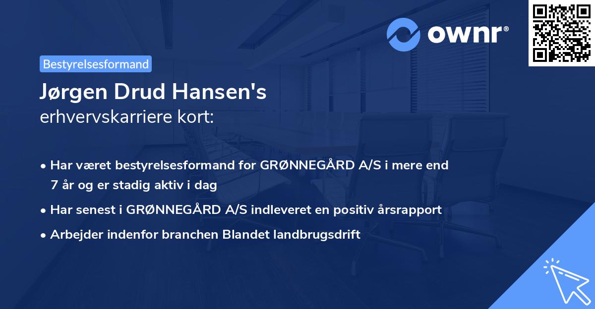 Jørgen Drud Hansen's erhvervskarriere kort