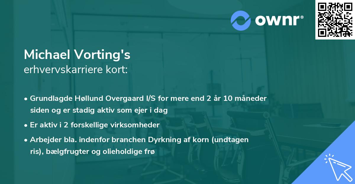 Michael Vorting's erhvervskarriere kort