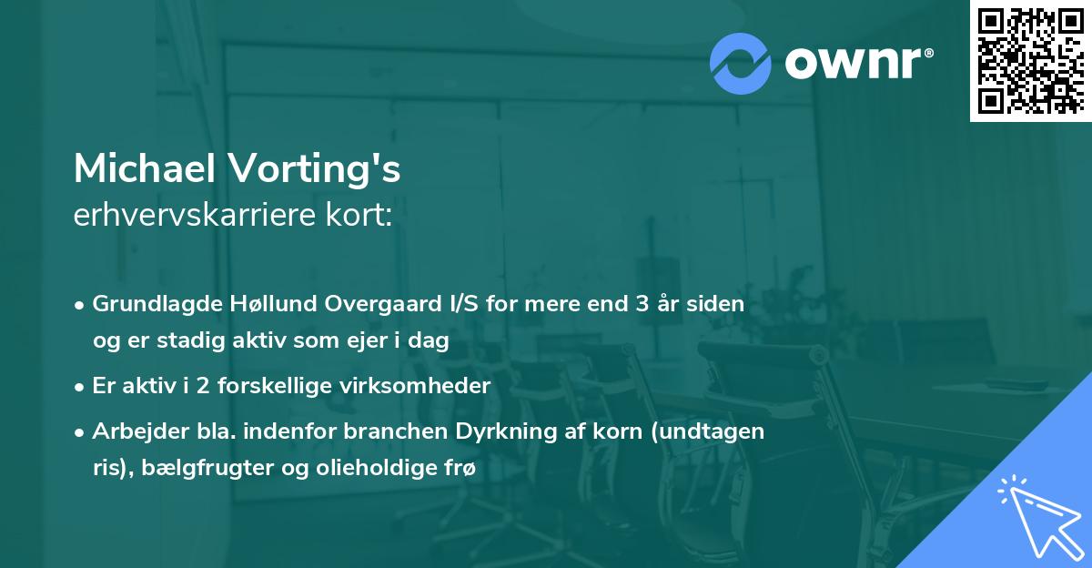 Michael Vorting's erhvervskarriere kort