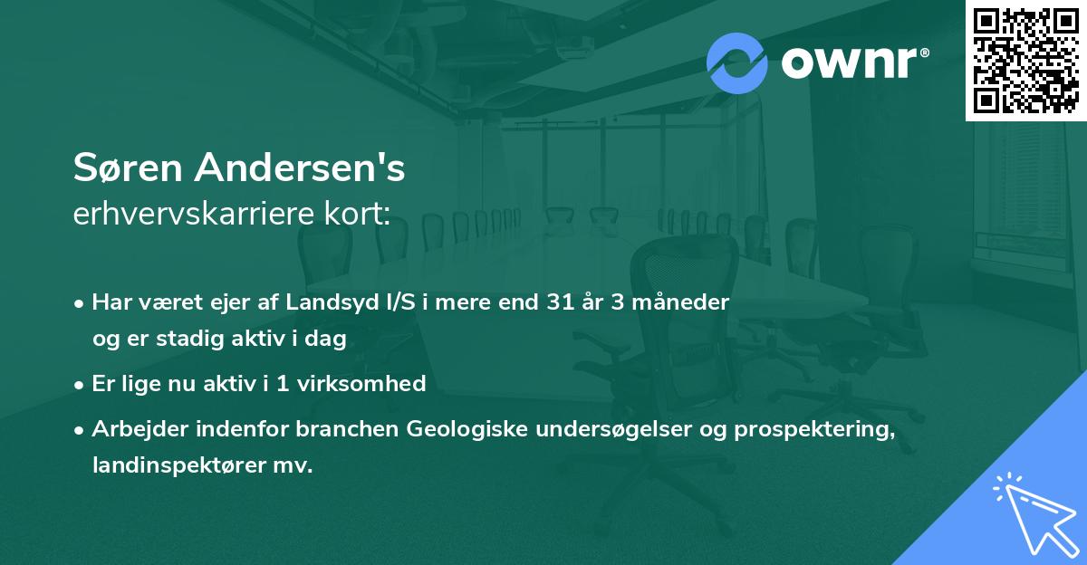 Søren Andersen's erhvervskarriere kort