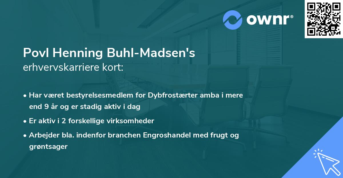 Povl Henning Buhl-Madsen's erhvervskarriere kort