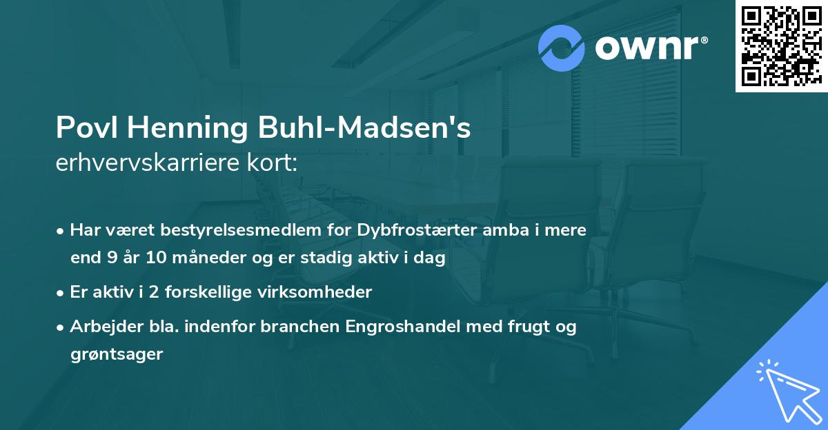 Povl Henning Buhl-Madsen's erhvervskarriere kort
