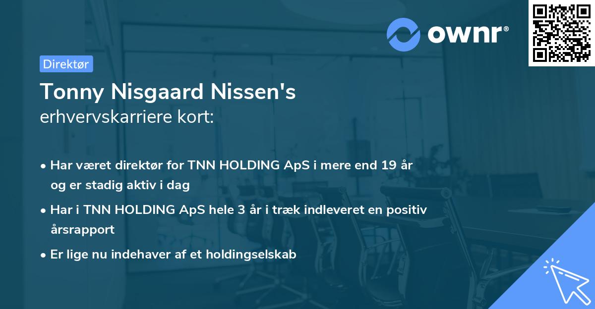 Tonny Nisgaard Nissen's erhvervskarriere kort