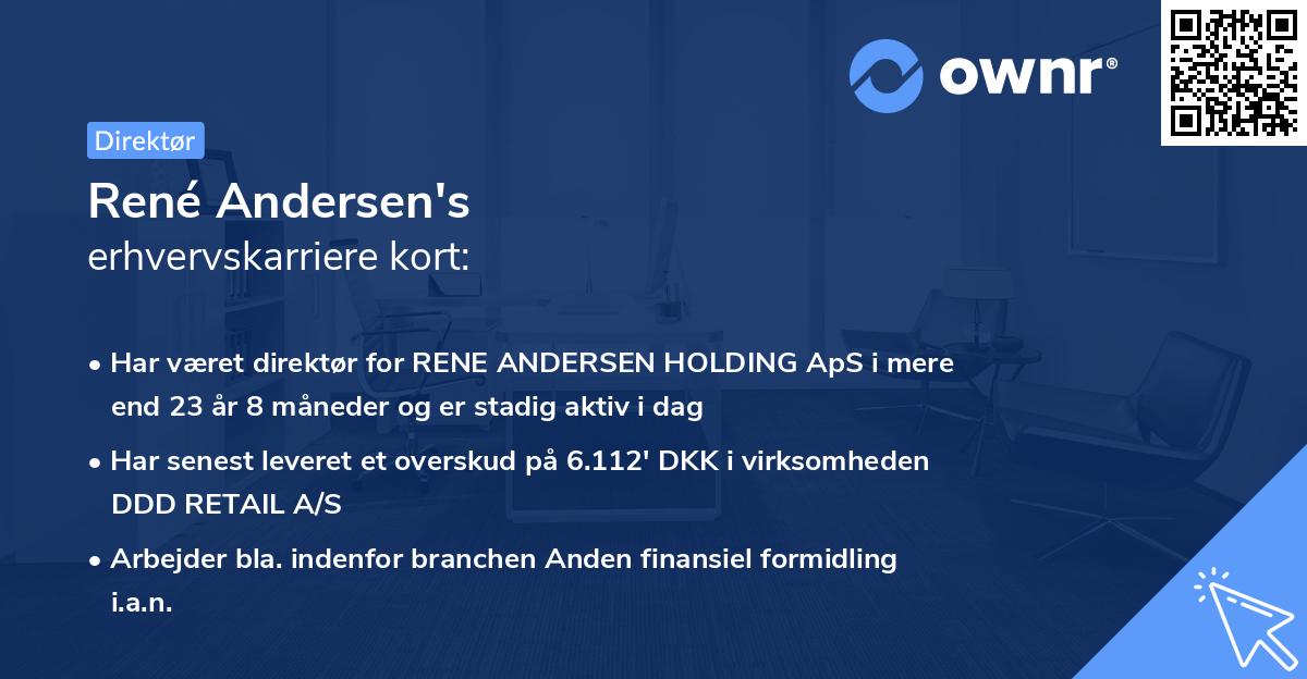 René Andersen's erhvervskarriere kort