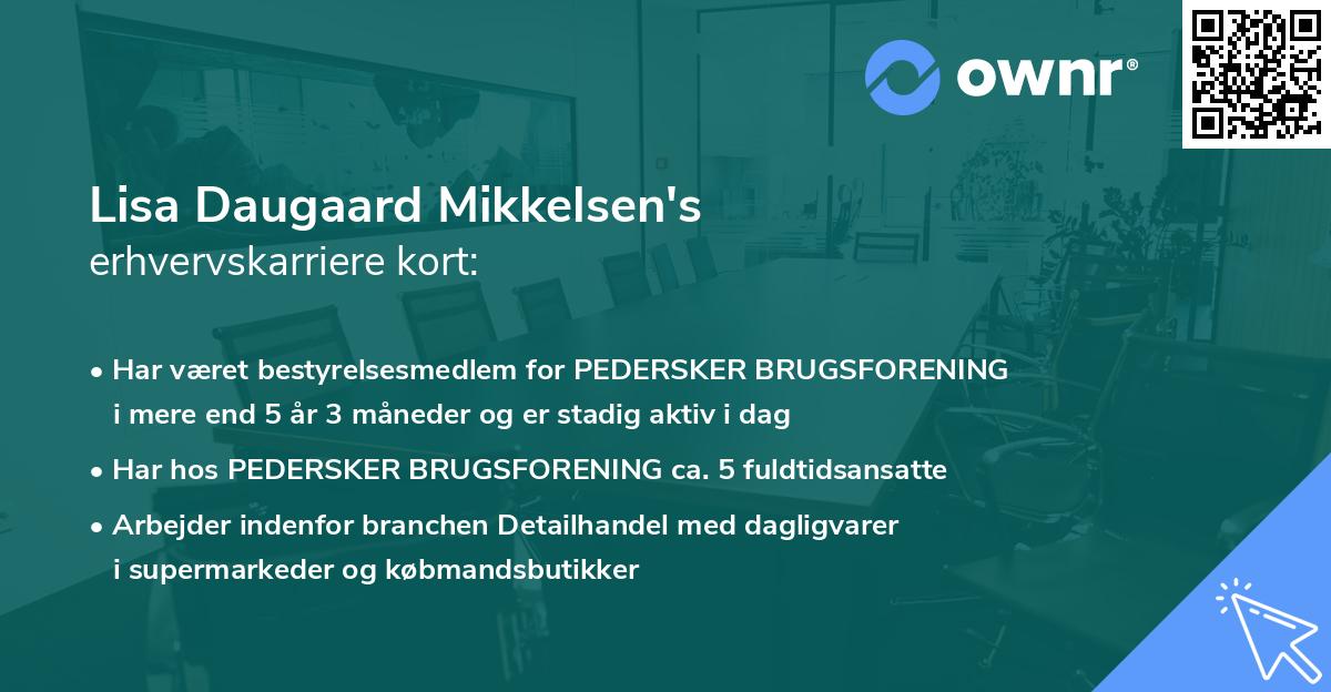 Lisa Daugaard Mikkelsen's erhvervskarriere kort