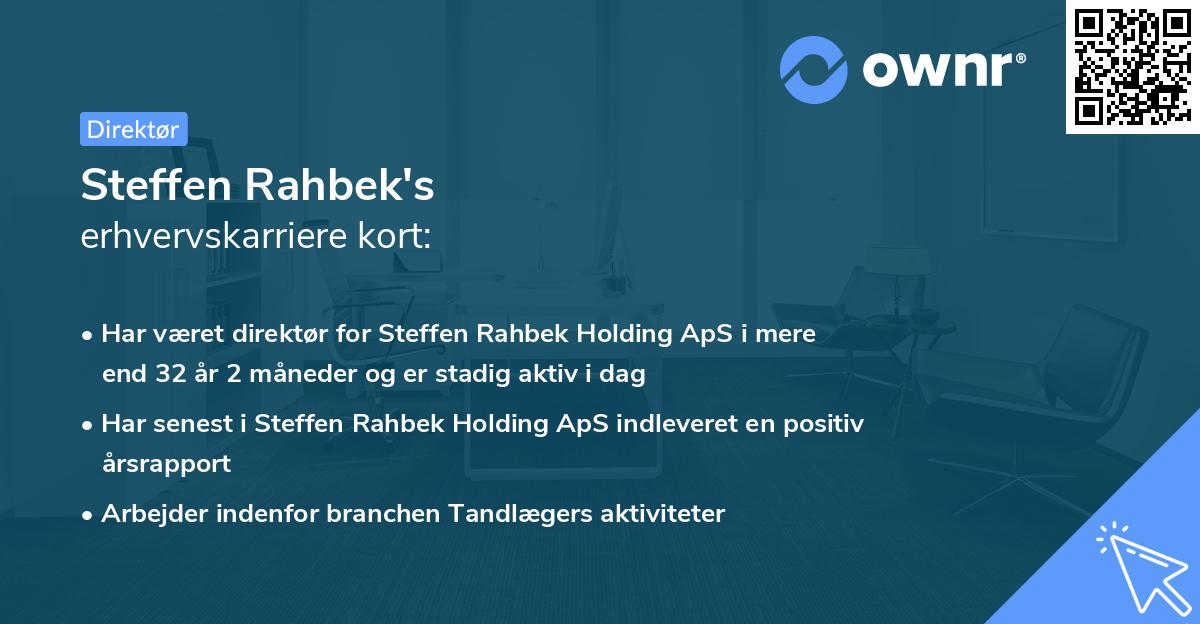 Steffen Rahbek's erhvervskarriere kort