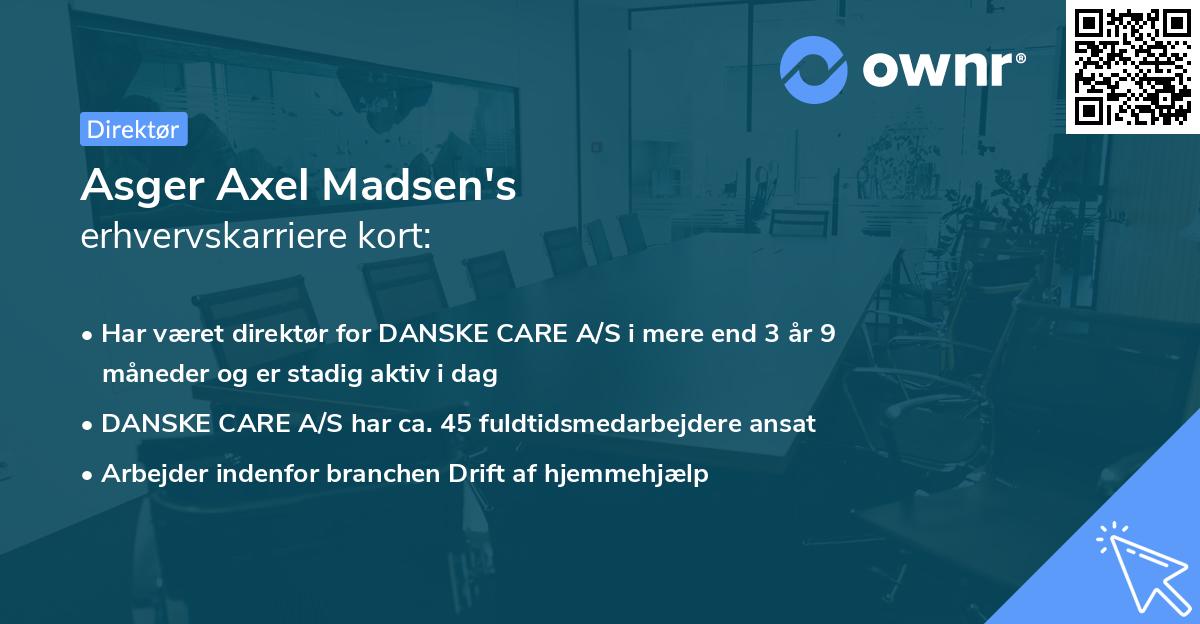 Asger Axel Madsen's erhvervskarriere kort