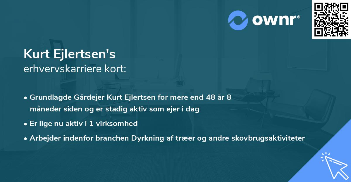 Kurt Ejlertsen's erhvervskarriere kort