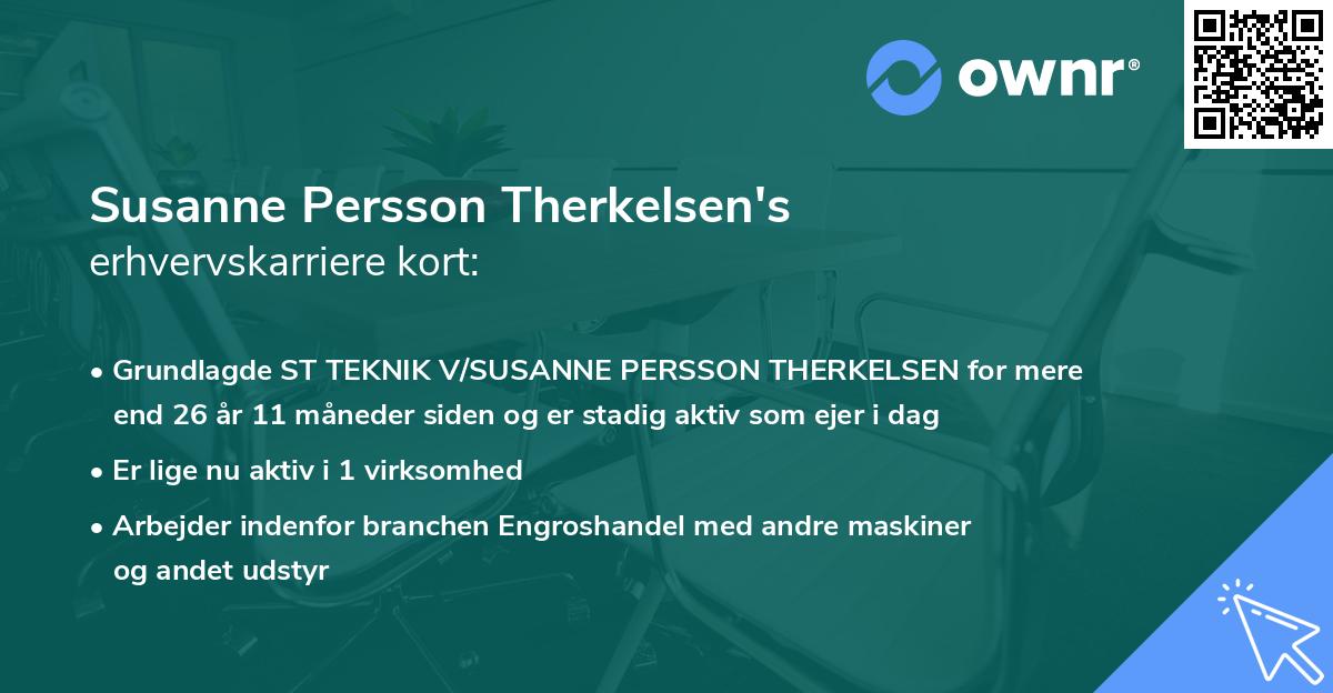 Susanne Persson Therkelsen's erhvervskarriere kort