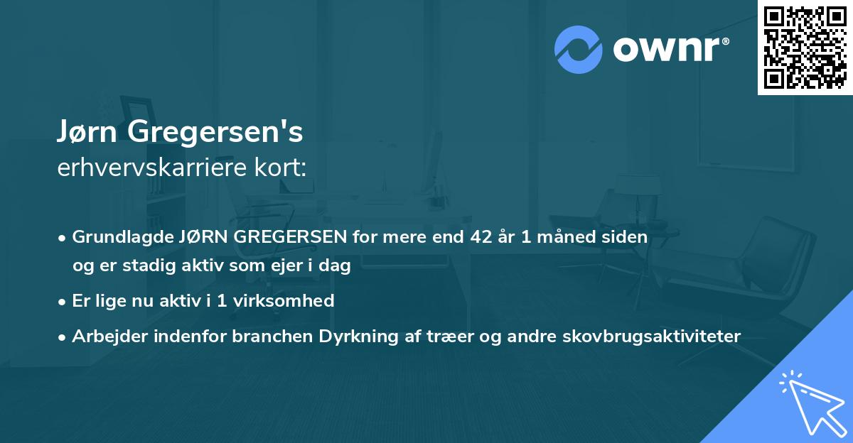 Jørn Gregersen's erhvervskarriere kort