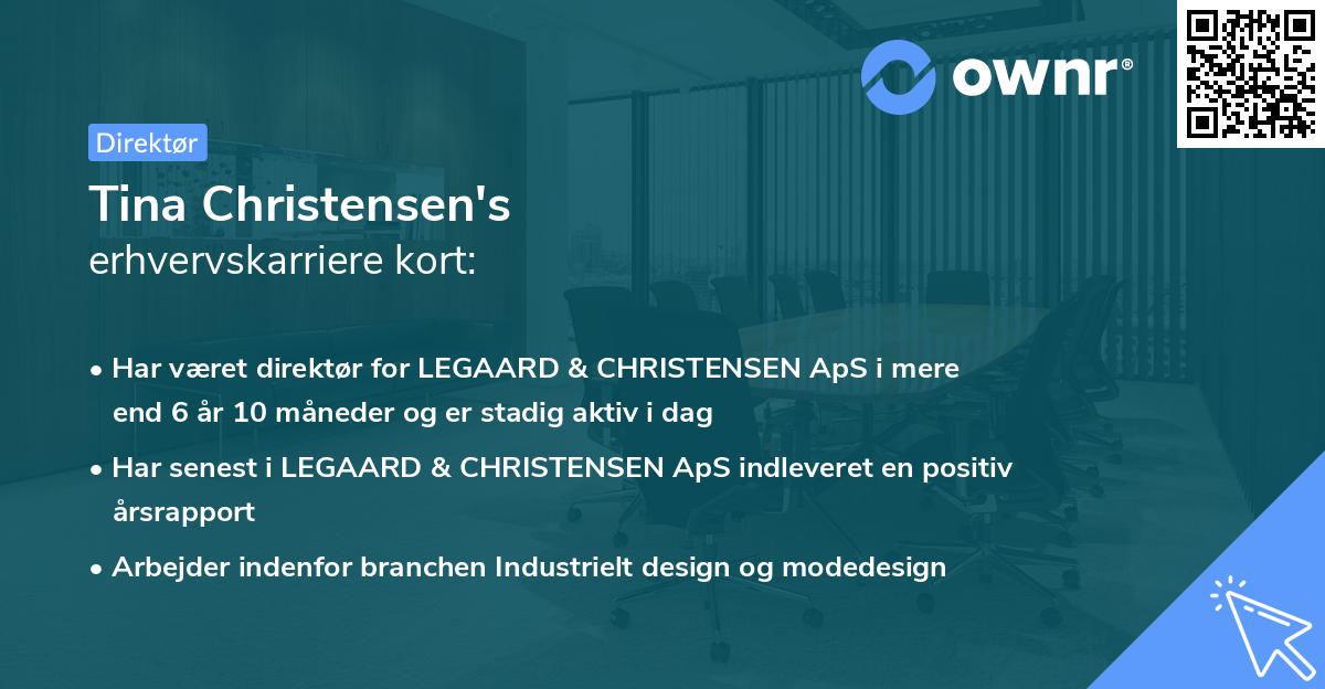Tina Christensen's erhvervskarriere kort